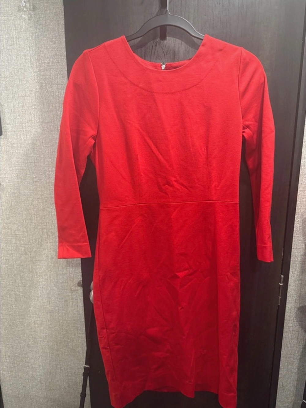 J. Crew Red Long Sleeve Sheath Dress